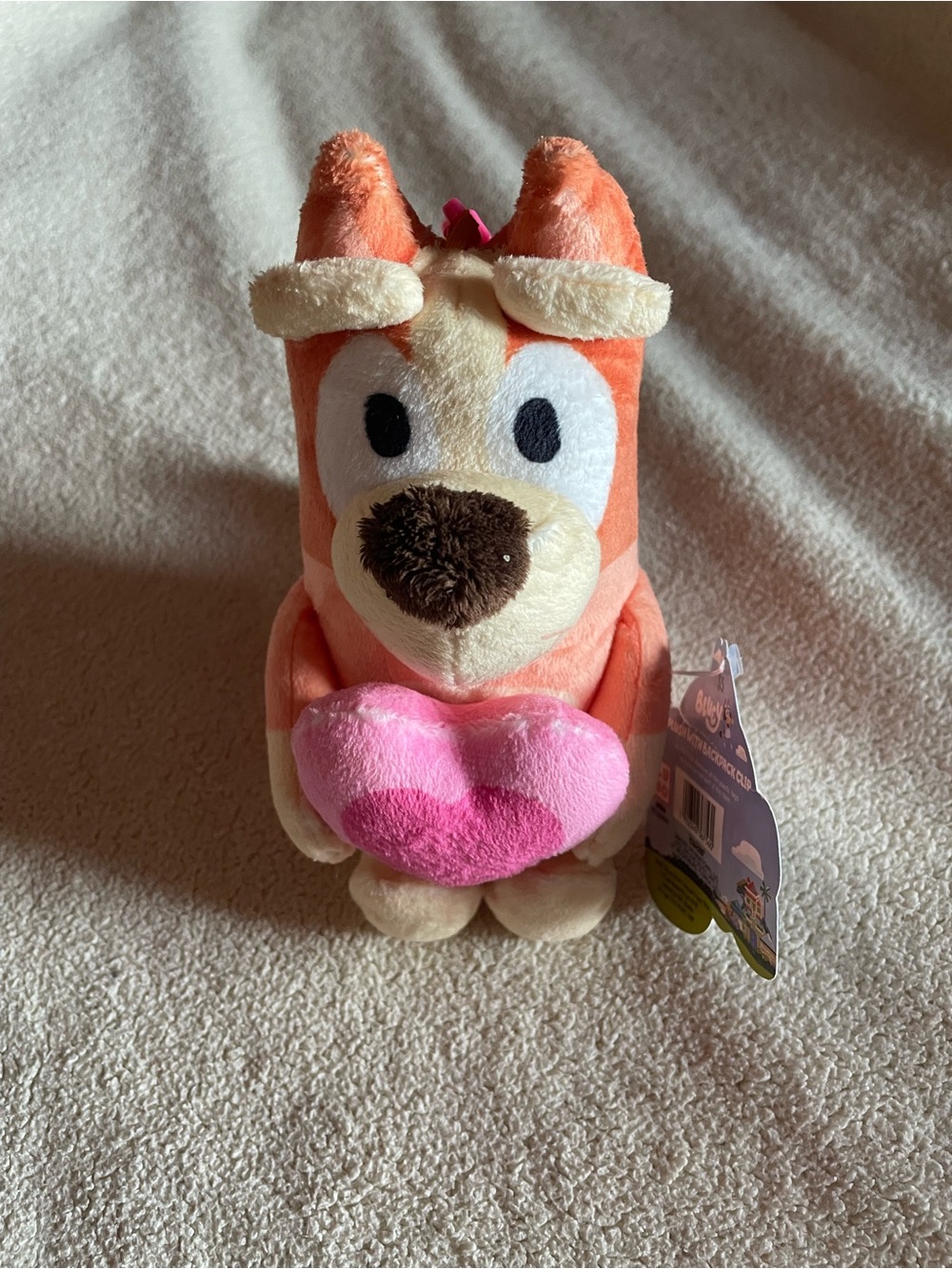 Bluey Bingo with Heart Plush Toy Valentines Day Keychain New with Tags